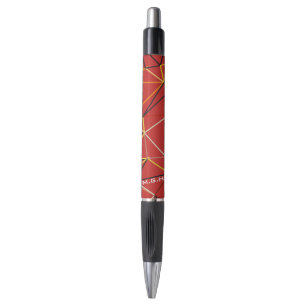 Dynamisch rood abstract geometrisch monogram pen