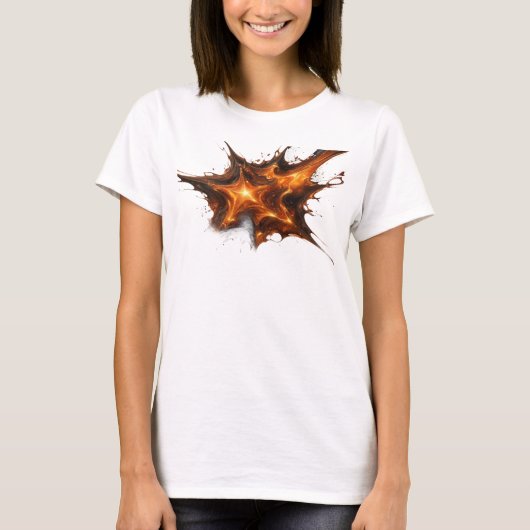 Dynamisch Rood Abstract Sterren Grafisch Ontwerp T-shirt (Voorkant)