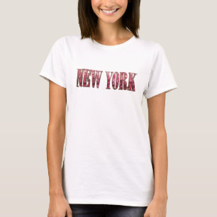 Dynamisch rood NEW YORK tekst ontwerp T-shirt