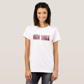 Dynamisch rood NEW YORK tekst ontwerp T-shirt (Voorkant volledig)