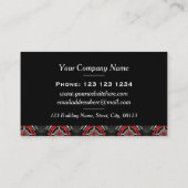 Dynamisch rood zwart geometrisch patroon visitekaartje (Achterkant)