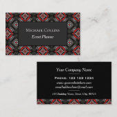 Dynamisch rood zwart geometrisch patroon visitekaartje (Voorkant / Achterkant)