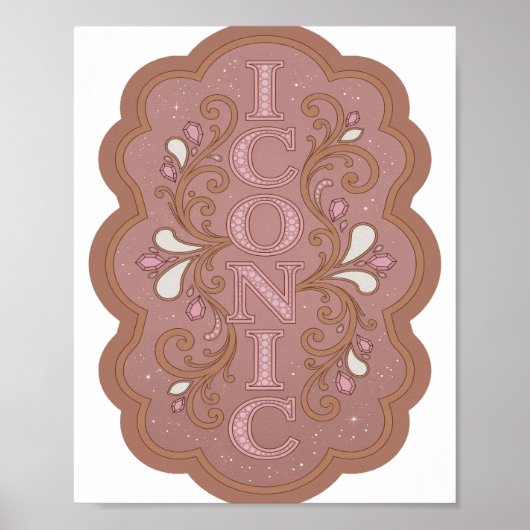 Dynamisch Roze ICONISCHE Grafische Vormgeving Poster (Voorkant)
