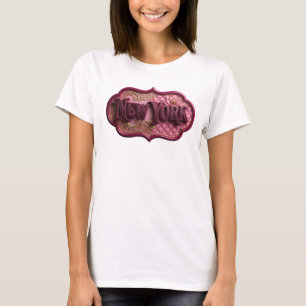 Dynamisch roze NEW YORK Grafisch T-shirt
