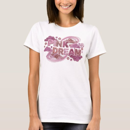 Dynamisch roze PINK DREAM shirt ontwerp (Voorkant)
