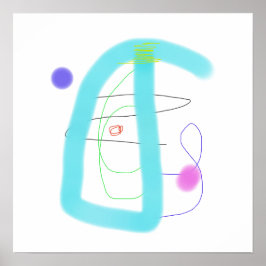 Dynamisch samenspel van vormen en kleuren poster