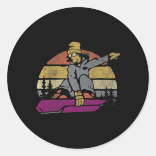 Dynamisch snowboarden avontuur ronde sticker