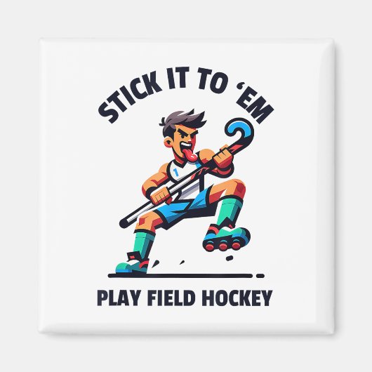 Dynamisch veldhockeyspelerontwerp - Laat het spel Magneet (Voorkant)