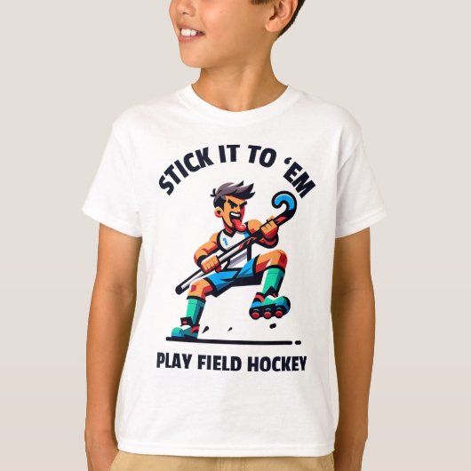 Dynamisch veldhockeyspelerontwerp - Laat het spel  T-shirt (Voorkant)