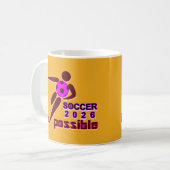 Dynamisch Voetbal 2026 Silhouet Ontwerp Koffiemok (Voorkant links)