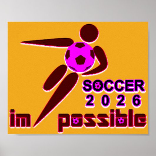 Dynamisch Voetbal 2026 Silhouet Ontwerp Poster (Voorkant)