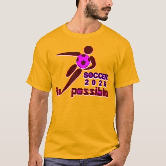 Dynamisch Voetbal 2026 Silhouet Ontwerp T-shirt (Voorkant)