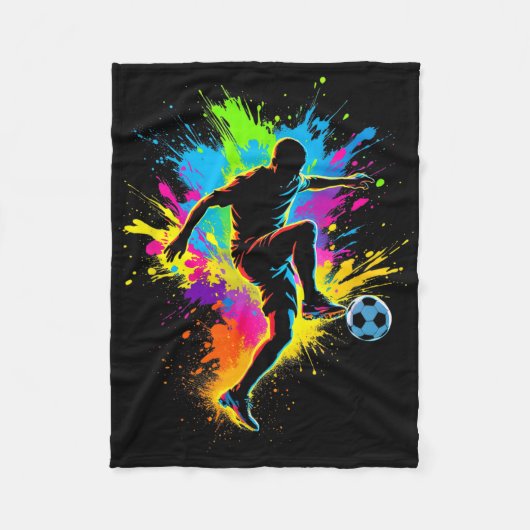 Dynamisch Voetbal  Fleece Deken (Voorkant)