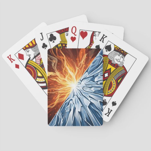 Dynamisch Vuur en IJs Element  Pokerkaarten (Achterkant)