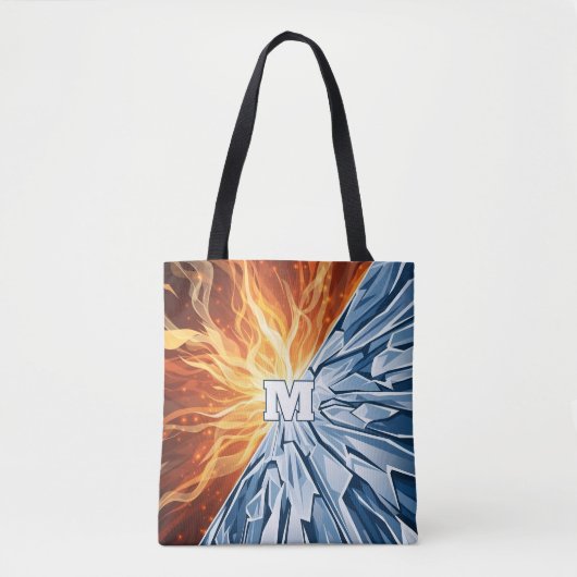 Dynamisch Vuur en IJs Element Tote Bag (Voorkant)