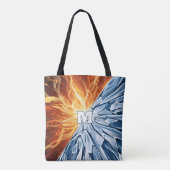 Dynamisch Vuur en IJs Element Tote Bag (Achterkant)