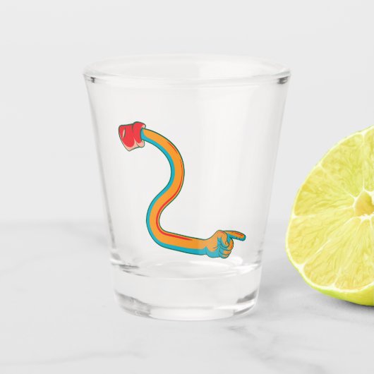 Dynamisch wijzen Hand Shot Glas (Voorkant)