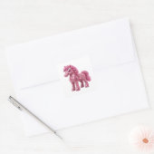 Dynamisch zilver abstract labelontwerp vierkante sticker (Envelop)