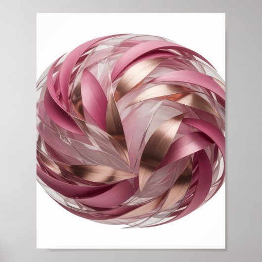 Dynamisch Zilver ABSTRACTE KUNST Abstract ontwerp Poster (Voorkant)