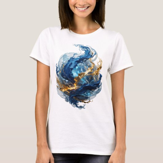 Dynamisch Zilver ABSTRACTE KUNST Abstract ontwerp  T-shirt (Voorkant)