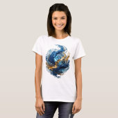 Dynamisch Zilver ABSTRACTE KUNST Abstract ontwerp  T-shirt (Voorkant volledig)