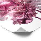 Dynamisch Zilver ABSTRACTE KUNST Kunstprint v2 Poster (Hoek)