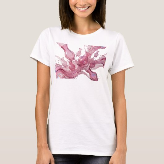 Dynamisch Zilver ABSTRACTE KUNST Maatwerk T-shirt (Voorkant)