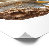 Dynamisch Zilver ABSTRACTE KUNST Modeprint Poster (Hoek)