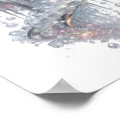 Dynamisch Zilver ABSTRACTE KUNST Modeprint Poster (Hoek)