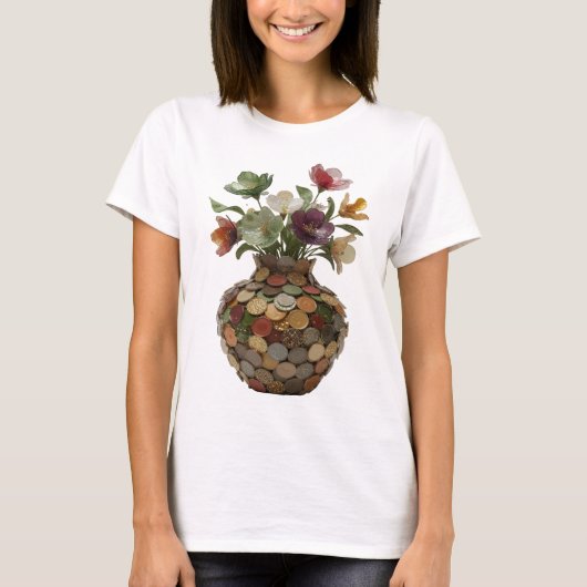 Dynamisch Zilver ABSTRACTE KUNST Modeprint T-shirt (Voorkant)