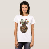 Dynamisch Zilver ABSTRACTE KUNST Modeprint T-shirt (Voorkant volledig)
