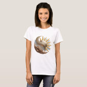 Dynamisch Zilver ABSTRACTE KUNST Modeprint T-shirt (Voorkant volledig)
