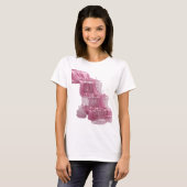Dynamisch Zilver ABSTRACTE KUNST Modeprint T-shirt (Voorkant volledig)
