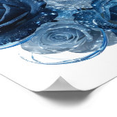 Dynamisch Zilver BLAUWE ROZEN Poster (Hoek)