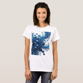Dynamisch Zilver BLUE DIAMONDS Print T-shirt (Voorkant volledig)