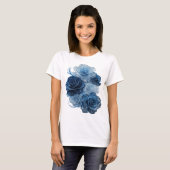 Dynamisch Zilver BLUE ROSES Citat Shirt (Voorkant volledig)