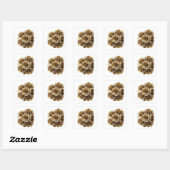 Dynamisch zilver GOLDEN ROSES Labelontwerp Vierkante Sticker (Vel)