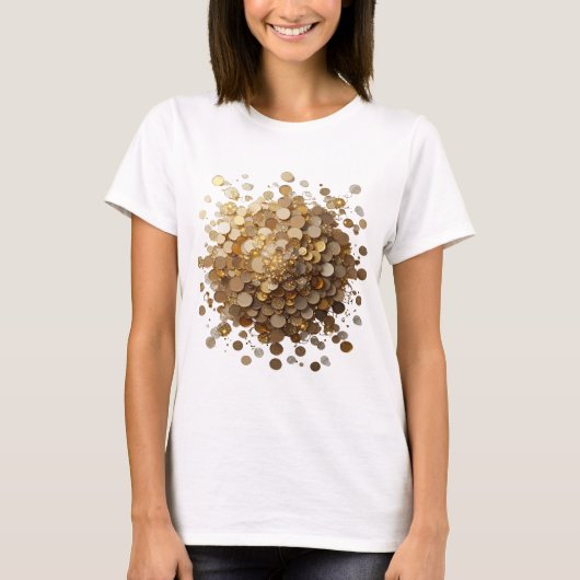 Dynamisch zilver Gouden munt explosie Vet ontwerp T-shirt (Voorkant)