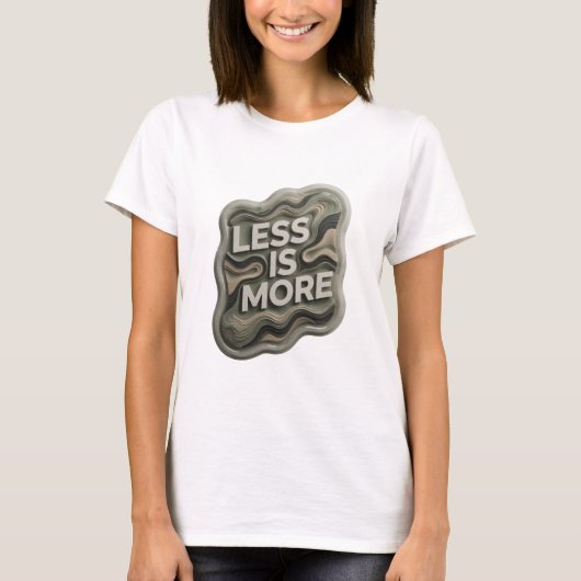 Dynamisch Zilver MINDER IS MEER Draagbare Kunst T-shirt (Voorkant)