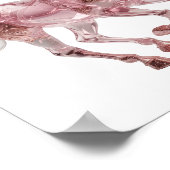 Dynamisch Zilver ROZE GLAS PAARD Statement Ontwerp Poster (Hoek)