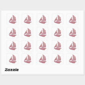 Dynamisch Zilver ROZE KRISTAL SCHIP Sticker Afdruk (Vel)