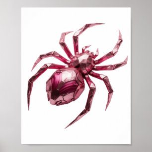 Dynamisch Zilver ROZE SPIN Maatwerk Ontwerp Poster