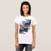 Dynamisch Zilver SPACE GALAXY Tekst Design T-shirt (Voorkant volledig)