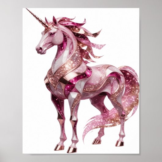 Dynamisch Zilver UNICORN Slogan Design Poster (Voorkant)