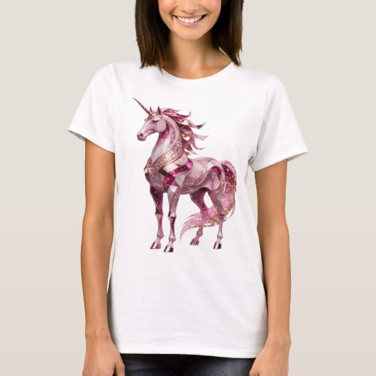 Dynamisch Zilver UNICORN Slogan Design T-shirt (Voorkant)