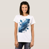 Dynamisch Zilver WATERLELIES 3D-tekstkunst T-shirt (Voorkant volledig)
