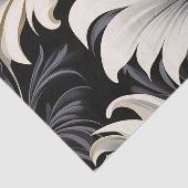 Dynamisch zwart-wit botanisch patroon tissuepapier (Detail)