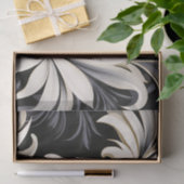 Dynamisch zwart-wit botanisch patroon tissuepapier (Geschenk)