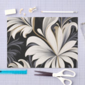 Dynamisch zwart-wit botanisch patroon tissuepapier (Craft)