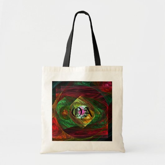 Dynamische aansluitingen Abstracte Art Monogram Ba Tote Bag (Voorkant)
